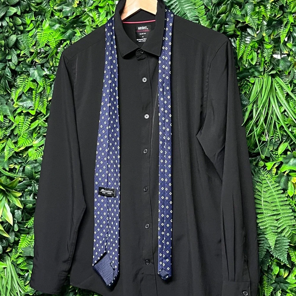 Salvatore‎ Hand Made Necktie Blue Diamond Business Formal Men's Tie 3144